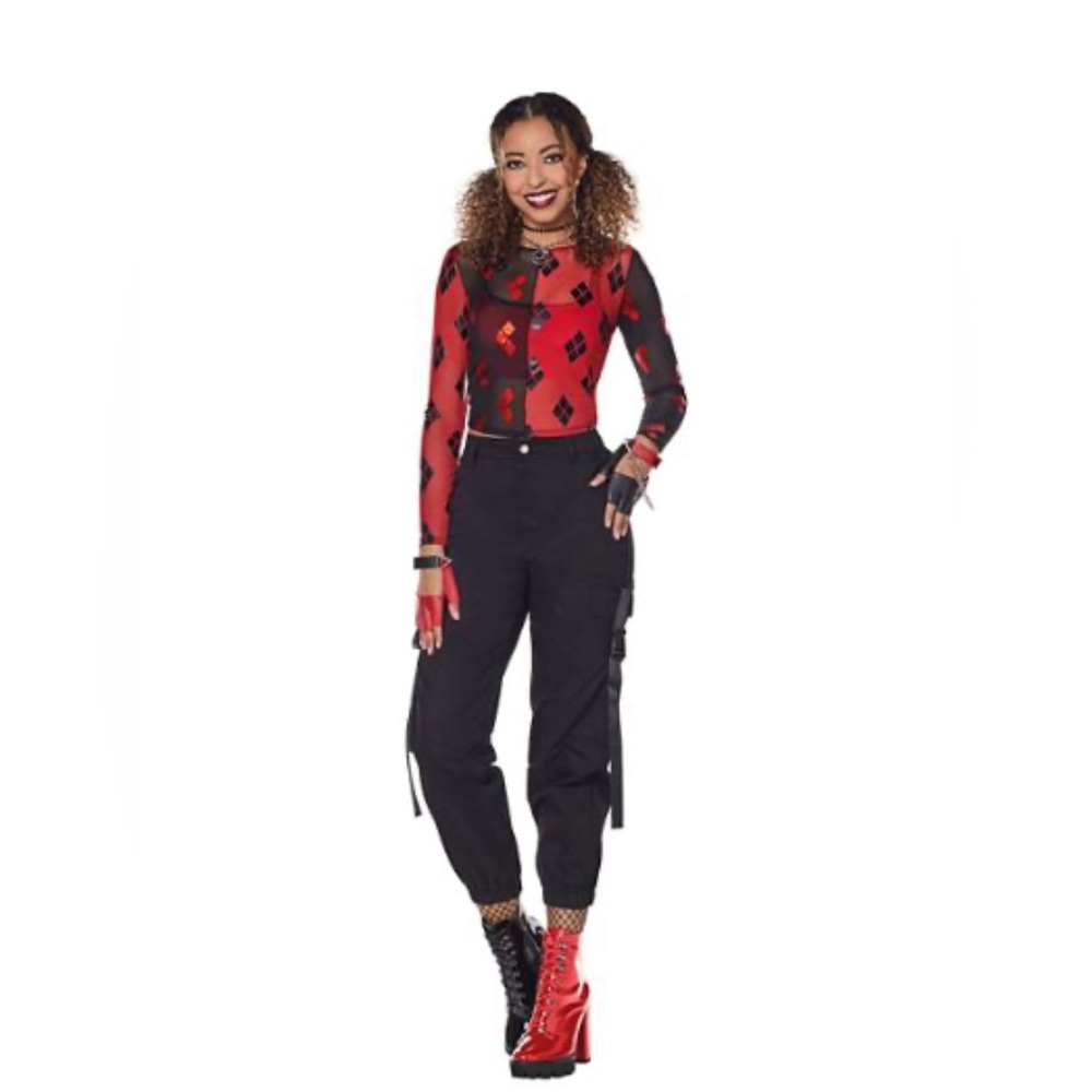 Adult Harley Quinn Mesh Top - DC Villains!! NWT!! - Picture 3 of 4